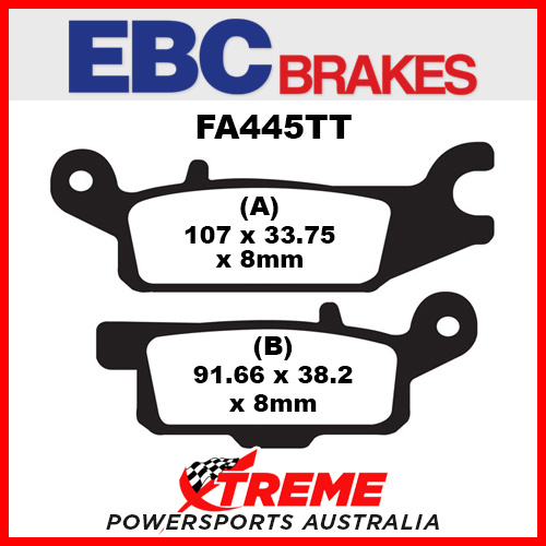 Yamaha YFM 700 Grizzly EPS 07-14 EBC Organic Carbon Brake Pads, FA445TT