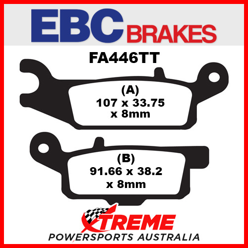 Yamaha YFM 700 Grizzly EPS 07-14 EBC Copper Sintered Brake Pads, FA446R