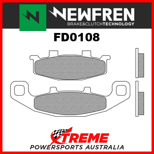 Newfren Kawasaki ZZ-R400 1990-1991 Sintered Touring Rear Brake Pad FD0108-TS