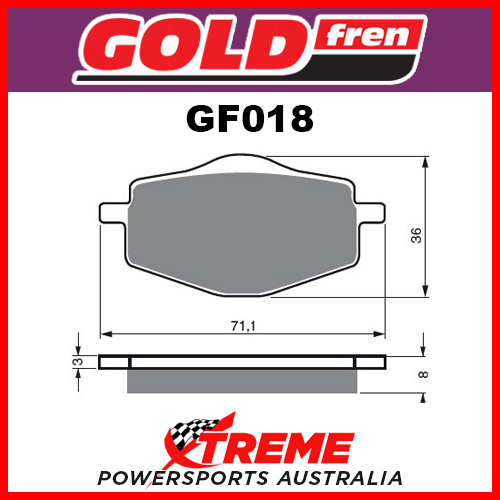 Goldfren Yamaha XT225 Serow 1993-1994 Sintered Off Road Front Brake Pad GF018K5