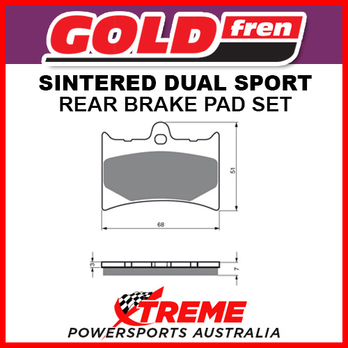 Goldfren KTM 125 GS Enduro 1987 Sintered Dual Sport Rear Brake Pad GF019-S3