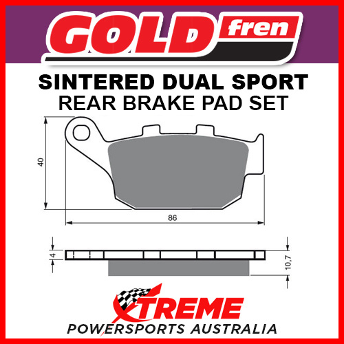 Goldfren Buell S3 Thunderbolt 1998-2001 Sintered Rear Brake Pad GF020-S3