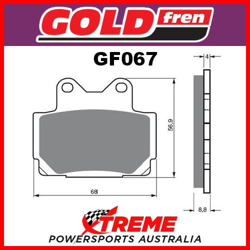 Yamaha SDR 200 87-89 Goldfren Sintered Dual Sport Rear Brake Pads GF067S3