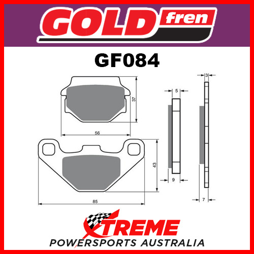 Goldfren Kawasaki KLE 250 A3 1997 Sintered Off Road Rear Brake Pad GF084K5