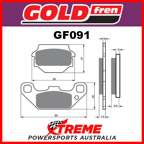 Kawasaki KEF 300 01-02 Goldfren Sintered Off Road Front Brake Pads GF091K5