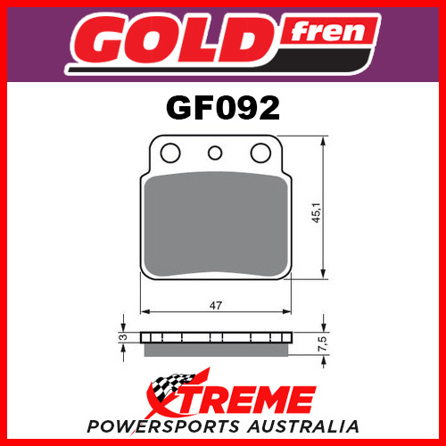 Kawasaki KSF 400 03-05 Goldfren Sinter Off Road Rear Brake Pads GF092K5