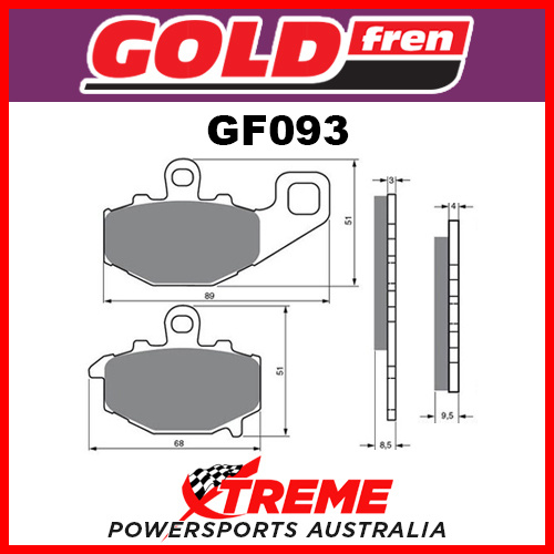 CF Moto 650 TK 13-15 Goldfren Sintered Dual Sport Rear Brake Pads GF093S3