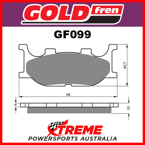 Yamaha SR 125 97-03 Goldfren Front Sintered Dual Sport Brake Pads GF099S3