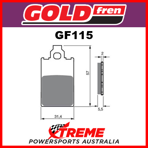 Yamaha DT 50 R 97-01 Goldfren Sintered Dual Sport Front Brake Pads GF115S3