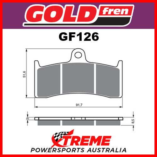 Buell X1 Lightning 98-05 Goldfren Sintered Dual Sport Front Brake Pads GF126S3