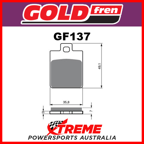 Benelli X 150 Street 2012 Goldfren Sintered Dual Sport Rear Brake Pad GF137S3