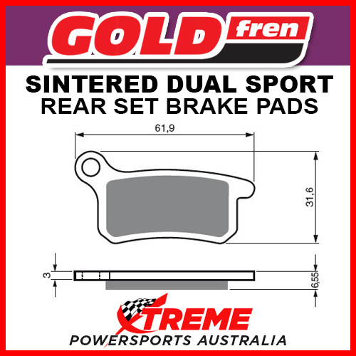 Goldfren KTM 105 SX 2006-2010 Sintered Dual Sport Rear Brake Pad GF185S3