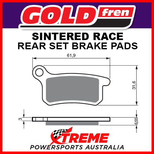 Goldfren KTM 105 SX 2006-2010 Sintered Off Road Rear Brake Pad GF185S33