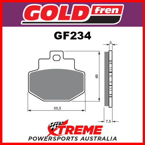 Vespa 946 Special 2013-2015 Goldfren Sintered Dual Sport Rear Brake Pad GF186S3