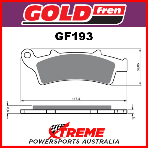 Piaggio Beverly 350 ie 11-15 Goldfren Sinter Dual Sport Front Brake Pad GF193S3