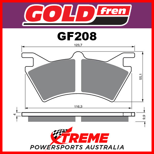 Polaris Sportsman 6x6 00-03 Goldfren Sintered Off Road Rear Brake Pads GF208K5