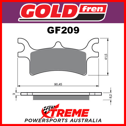 Polaris Sportsman 400 2003 Goldfren Sintered Off Road Rear Brake Pads GF209K5