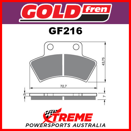 CF Moto CF 500 C/Force 11-15 Goldfren Sintered Off Road Park Brake Pads GF216K5