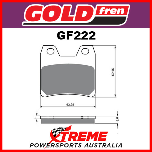 Yamaha FZR 1000 Fazer 01-05 Goldfren Sintered Dual Sport Rear Brake Pads GF222S3