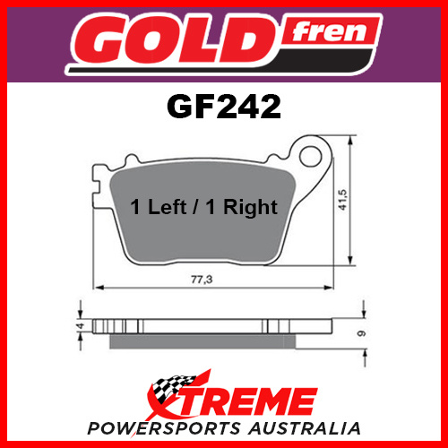 Kawasaki ZX 10 R 11-15 Goldfren Sintered Dual Sport Rear Brake Pads GF242S3