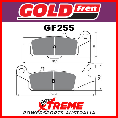 Yamaha YFM 550 FWA Grizzly 11-14 Sinter Off Road Rear Left Brake Pads GF255K5