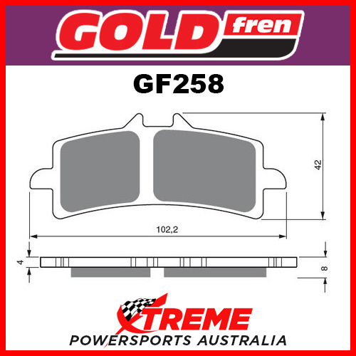 Bimota DB7 1099cc 2009 Goldfren Sintered Road Race Only Front Brake Pad GF258GP7