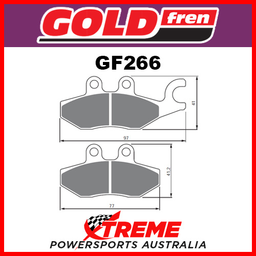 Piaggio 400 ie 2011-2012 Goldfren Sintered Dual Sport Rear Brake Pad GF266S3