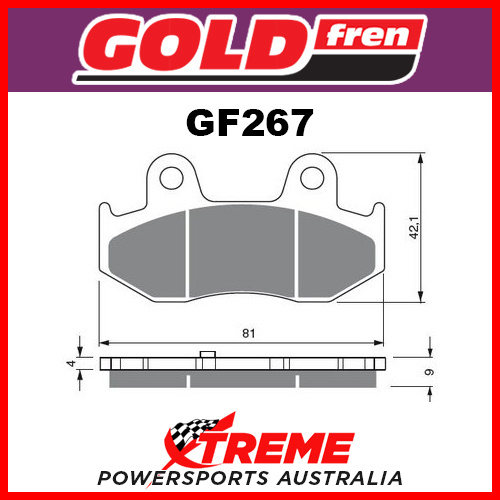 For Suzuki AN 250 Burgman 01-02 Goldfren Sinter Dual Sport Rear Brake Pad GF267S3