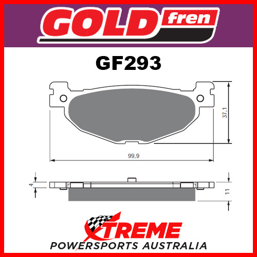 MBK YP 400 Skyliner 2004 Goldfren Sintered Dual Sport Rear Brake Pad GF268S3