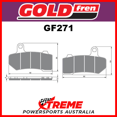 Harley Davidson V-Rod 2012 Goldfren Sintered Dual Sport Front Brake Pads GF271S3