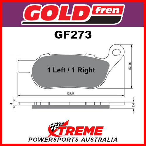 HD FLSTC Heritage Softail Classic 08-17 Sinter Dual Sport Rear Brake Pad GF273S3