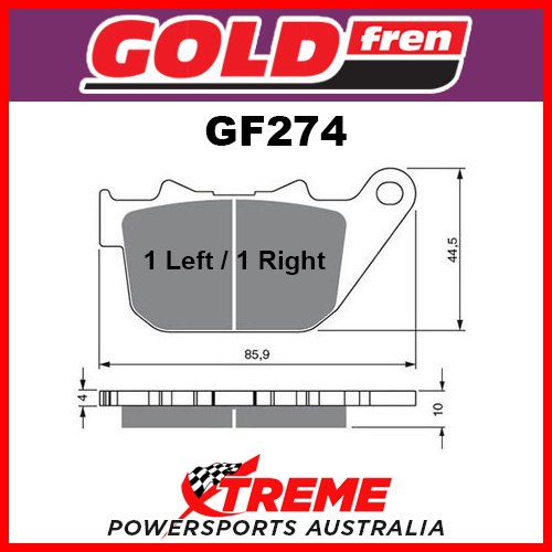 HD XL 883 Sportster STD 04-08 Goldfren Sinter Dual Sport Rear Brake Pads GF274S3