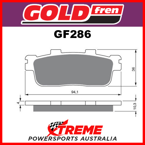 Peugot LXR 125 4T 10-12 Goldfren Sintered Dual Sport Rear Brake Pads GF286S3