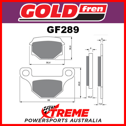 Peugeot XPS 50 SM 2009 Goldfren Sintered Dual Sport Rear Brake Pad GF289S3