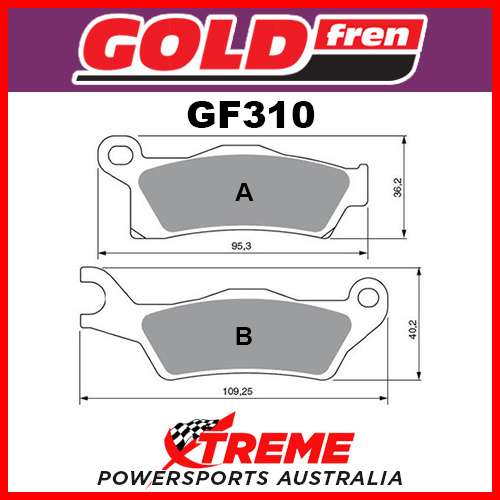 Can Am Outlander 500 13-14 Sintered Off Road Front Right Brake Pads GF310K1