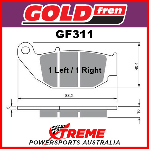 Honda MXS 125 D Grom 13-16 Goldfren Sintered Off Road Rear Brake Pads GF311K5