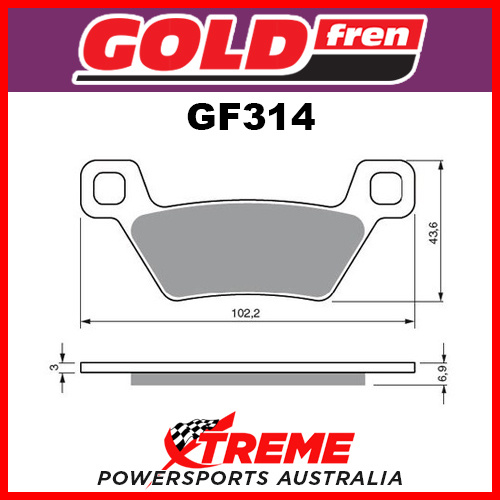 Kymco MXU 500i 09-14 Goldfren Sintered Off Road Sintered Rear Brake Pads GF314K5