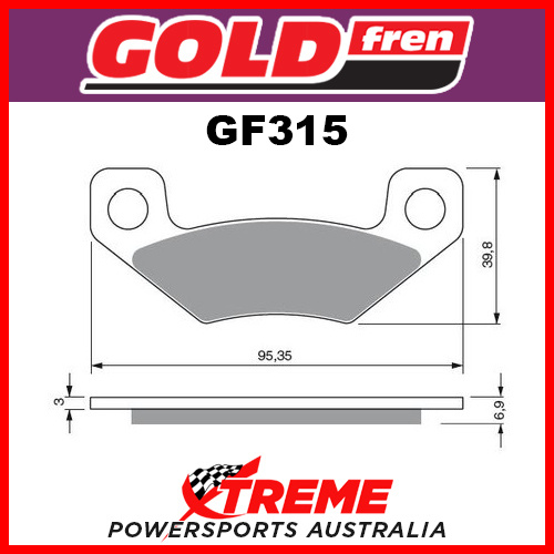 Can Am DS 450 08-14 Goldfren Sintered Off Road Rear Brake Pads GF315K5