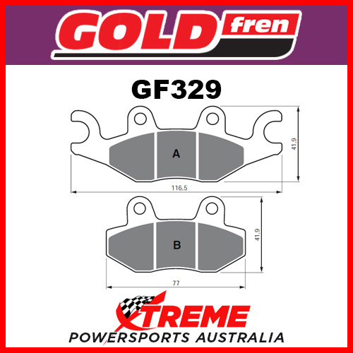 Cectex 500 EDI Quadrift 09-10 Goldfren Sinter Dual Sport Front Brake Pad GF329S3