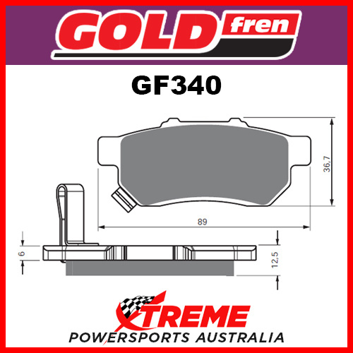 Honda MUV 700-9 Big Red 2009 Goldfren Sintered Off Road Rear Right Brake Pad GF340K5