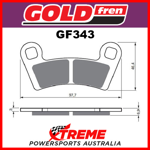 Polaris RZR 900 2015 Goldfren Sintered Off Road Front Brake Pads GF343K5