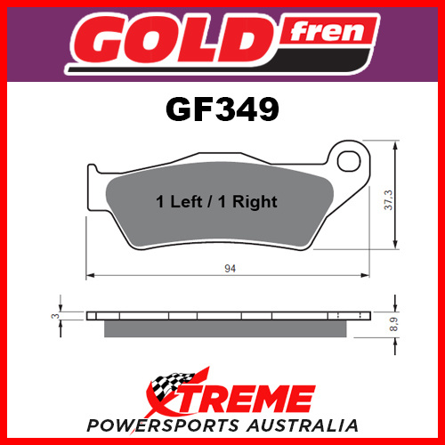 Harley Davidson XG 500 Street 14-15 Goldfren Sintered Dual Sport Front Brake Pad GF349S3