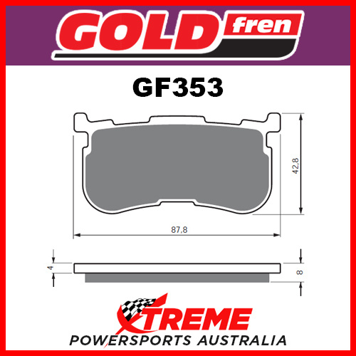 HD FLRT Freewheeler 15-18 Goldfren Sintered Dual Sport  Rear Brake Pad GF353S3