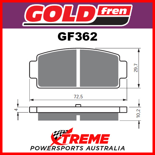 CF Moto CF 600 Z-Force Z6 13-15 Goldfren Sintered Dual Sport Rear Left Brake Pad GF362S3