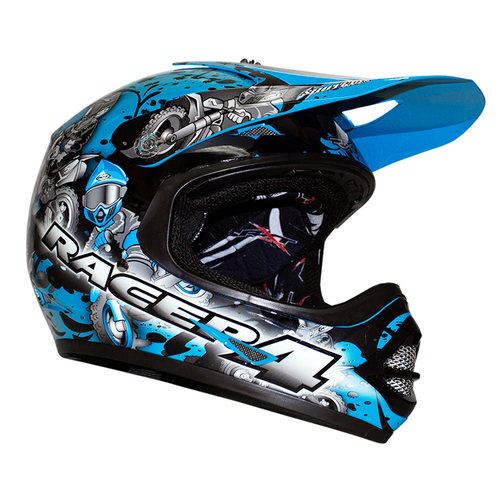 HEL RXT A717K 'RACER 4'   KIDS BLUE  XXS