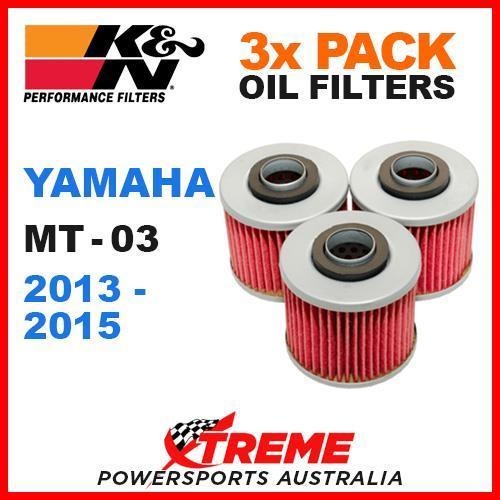 3 PACK K&N OIL FILTERS YAMAHA MT-03 MT03 300cc 2013-2015 MOTORCYCLE KN-145