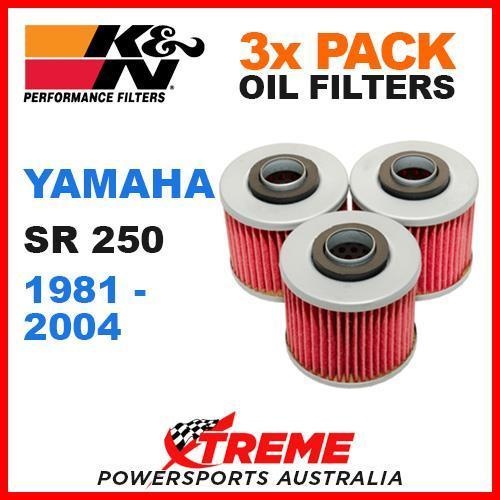 3 PACK K&N OIL FILTERS YAMAHA SR250 SR 250 250cc MOTORCYCLE 1981-2004 KN-145