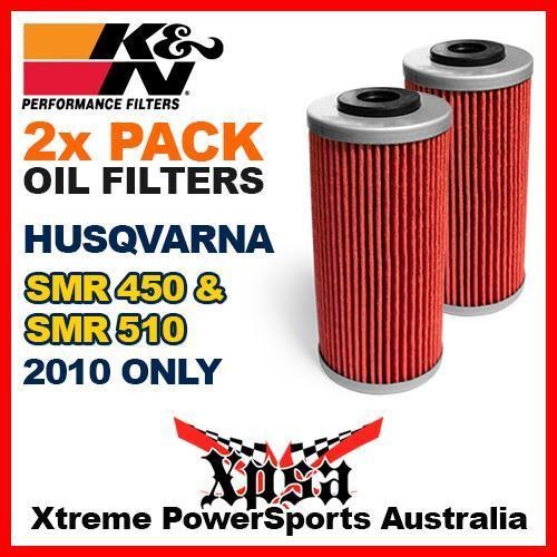 2 PACK K&N OIL FILTER HUSQVARNA SMR 450 SMR450 SMR510 510 2010 SUPERMOTO KN 611