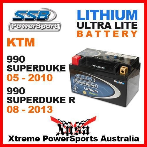 SSB SUPER BIKE ULTRALITE LITHIUM BATTERY KTM 990 SUPERDUKE 05-2010 DUKE R 08-13