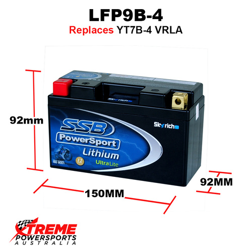 SSB 12V 190 CCA Can-Am DS 450 2008-2015 Lithium Battery YT7B-4 VRLA